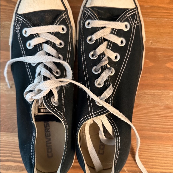 Converse Shoes - Converse Black Canvas Low-Top Sneakers with White Accents
